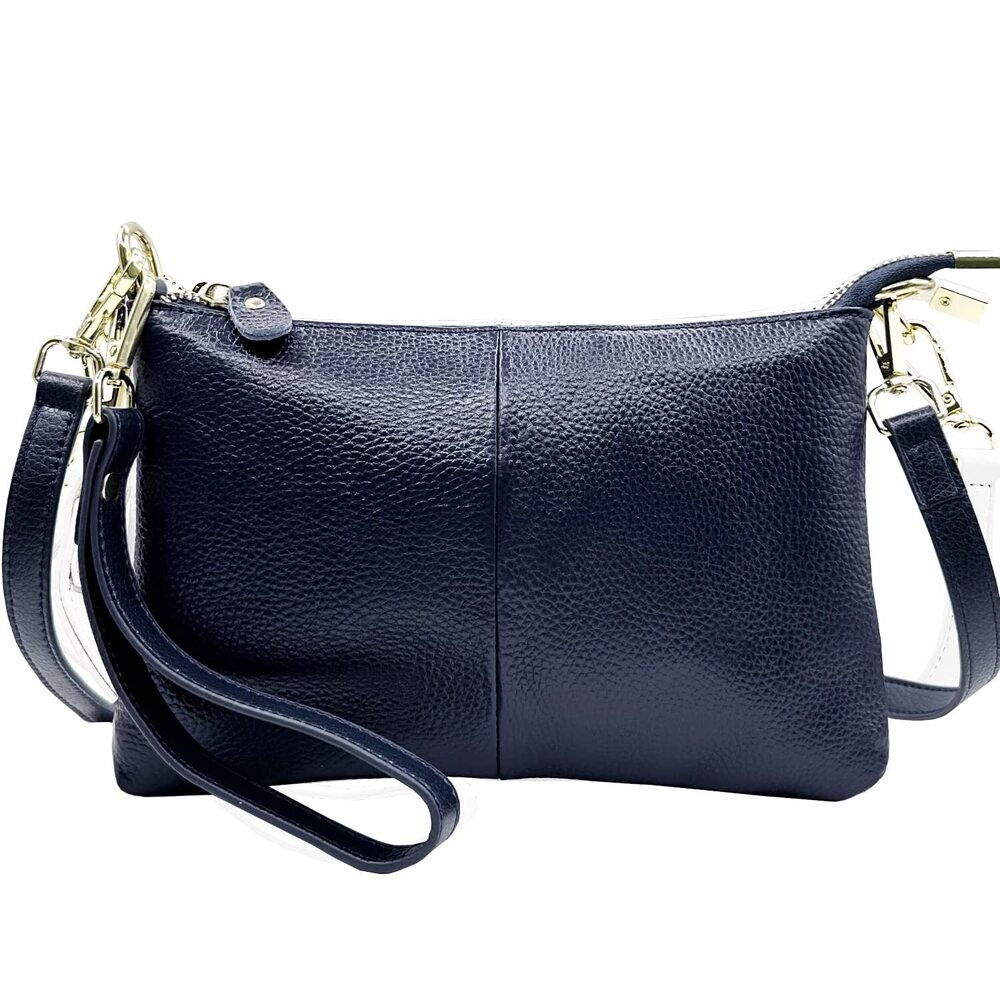 2310 Leather Wristlet Wallet Clutch Purses Small Crossbody Phone BagsNavy